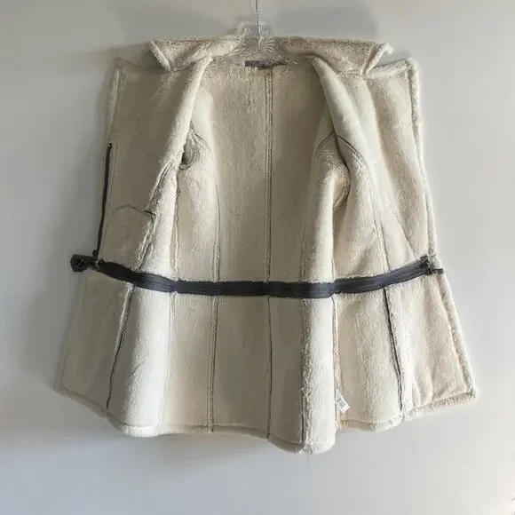 Athleta 2 in 1 Convertible Faux Fur Moto Jacket
